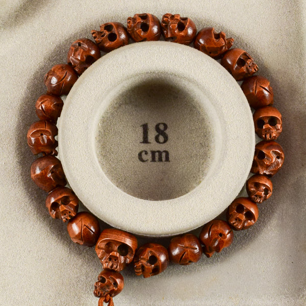 10mm Tsuge Box wood Skull Bracelet 2 Colors
