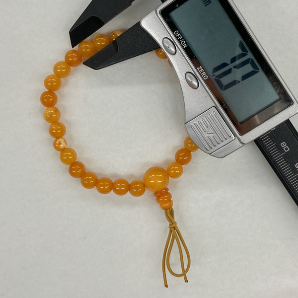[One of a kind] 7mm Honey Amber Beads Bracelet