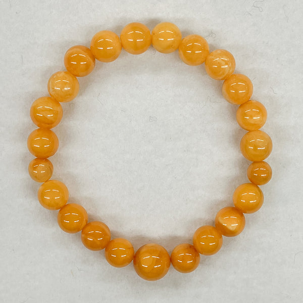 [One of a kind] 9mm Honey Amber Bracelet