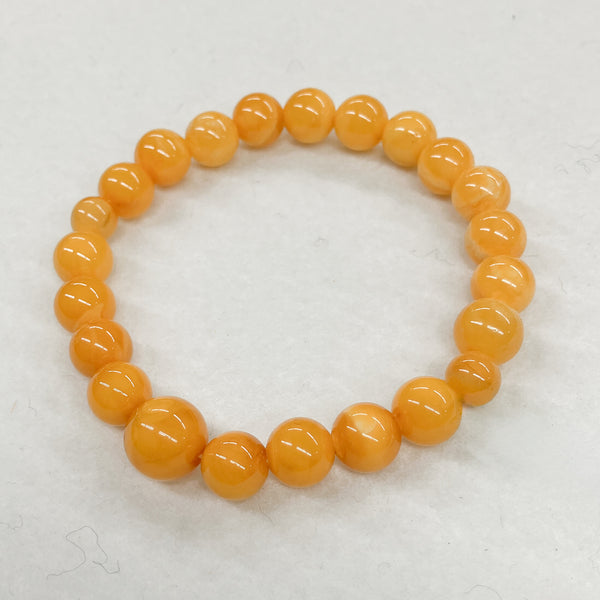 [One of a kind] 9mm Honey Amber Bracelet