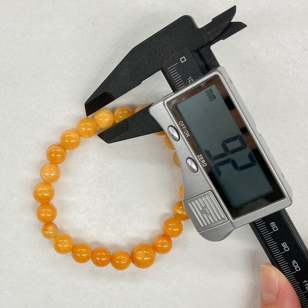 [One of a kind] 9mm Honey Amber Bracelet