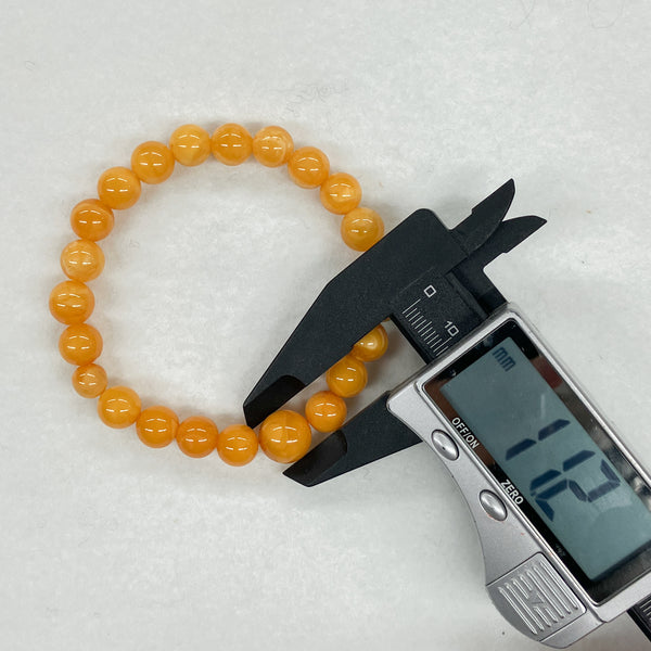 [One of a kind] 9mm Honey Amber Bracelet