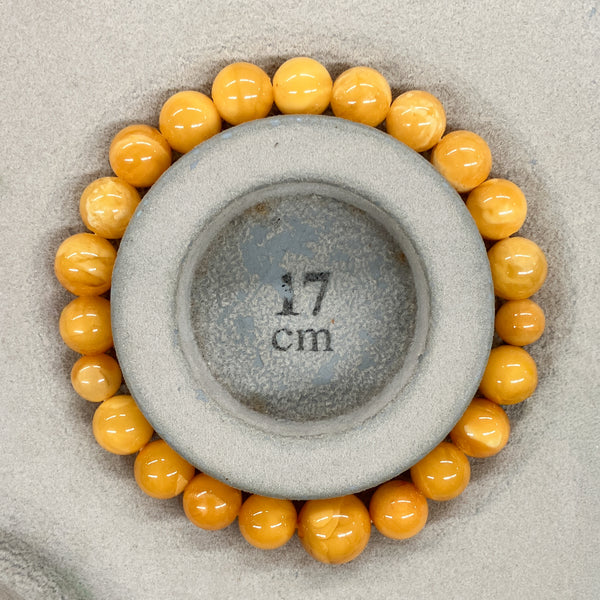 [One of a kind] 9mm Honey Amber Bracelet