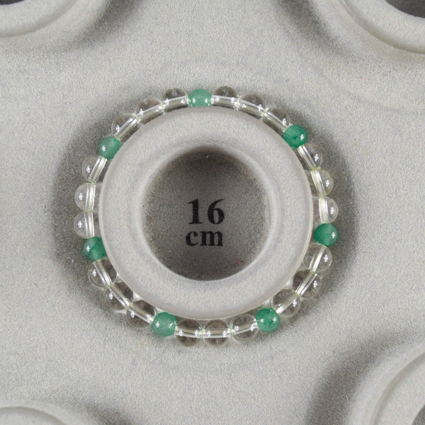 7mm Crystal & Red Agate / Amethyst / Indian Jade Bracelet