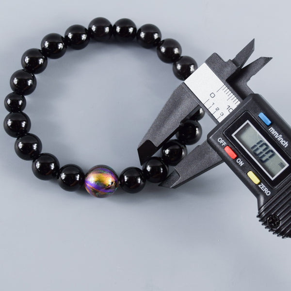 10mm Black Onyx Lacquer Beads Bracelet