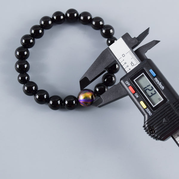 10mm Black Onyx Lacquer Beads Bracelet