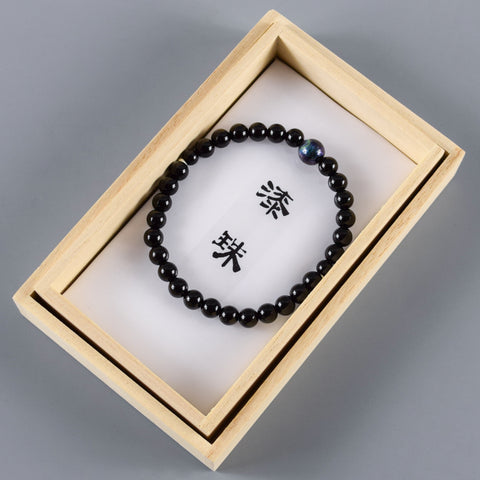 6mm Black Onyx Lacquer Beads Bracelet