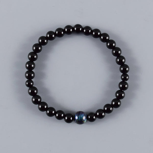 6mm 黒オニキス 漆玉 ブレスレット 腕輪 数珠
