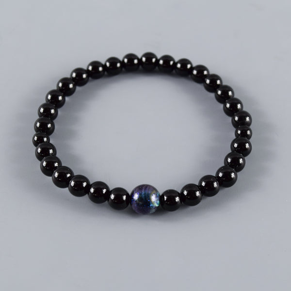 6mm 黒オニキス 漆玉 ブレスレット 腕輪 数珠