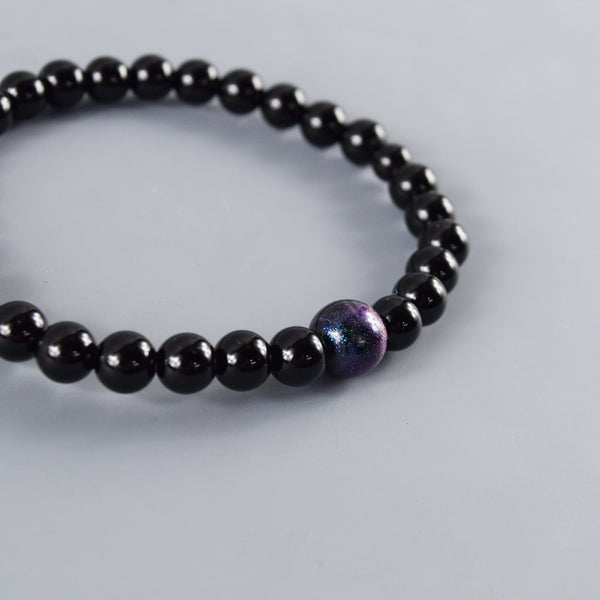 6mm 黒オニキス 漆玉 ブレスレット 腕輪 数珠