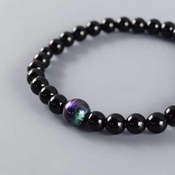 6mm 黒オニキス 漆玉 ブレスレット 腕輪 数珠