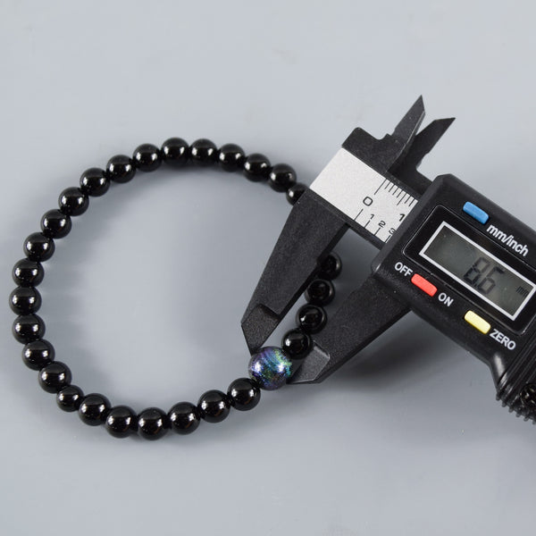6mm 黒オニキス 漆玉 ブレスレット 腕輪 数珠