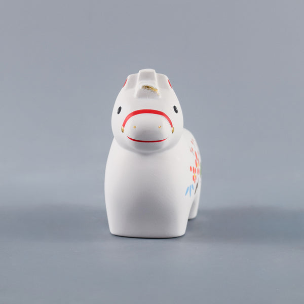 2026年 招福　馬年　干支午　新年　薬師窯　置物　24 錦彩招福午（松竹梅）