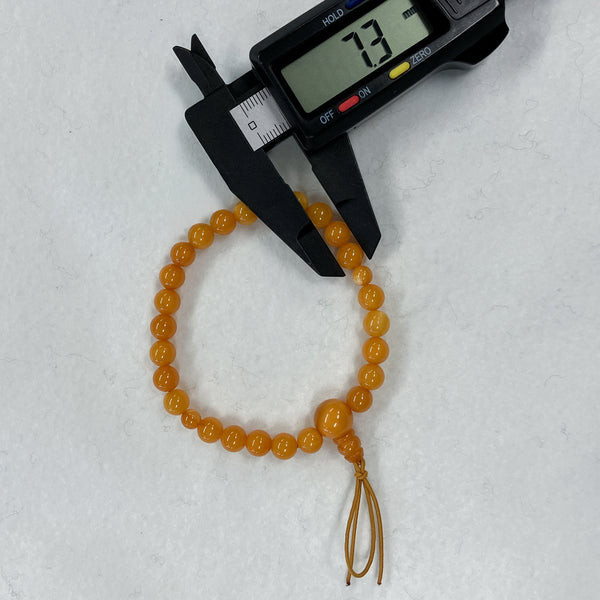 [One of a kind] 7mm Honey Amber Beads Bracelet K158