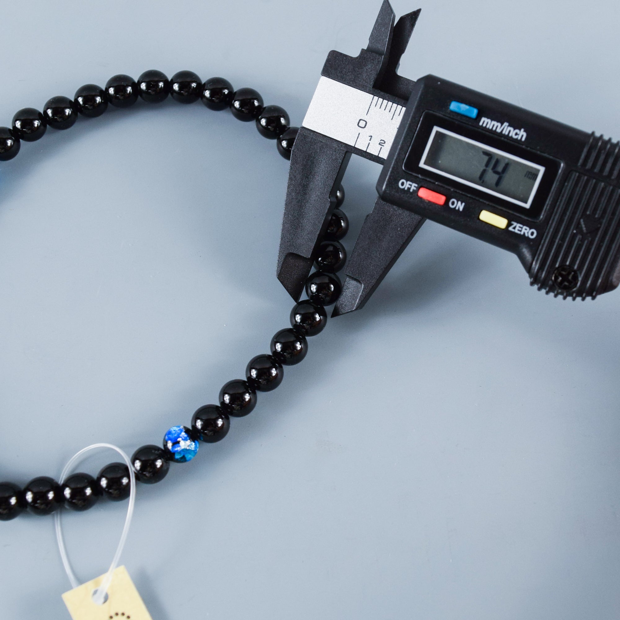 Black Onyx & Blue Ryukyu Fluorite Two-Tone Tassels Juzu Prayer