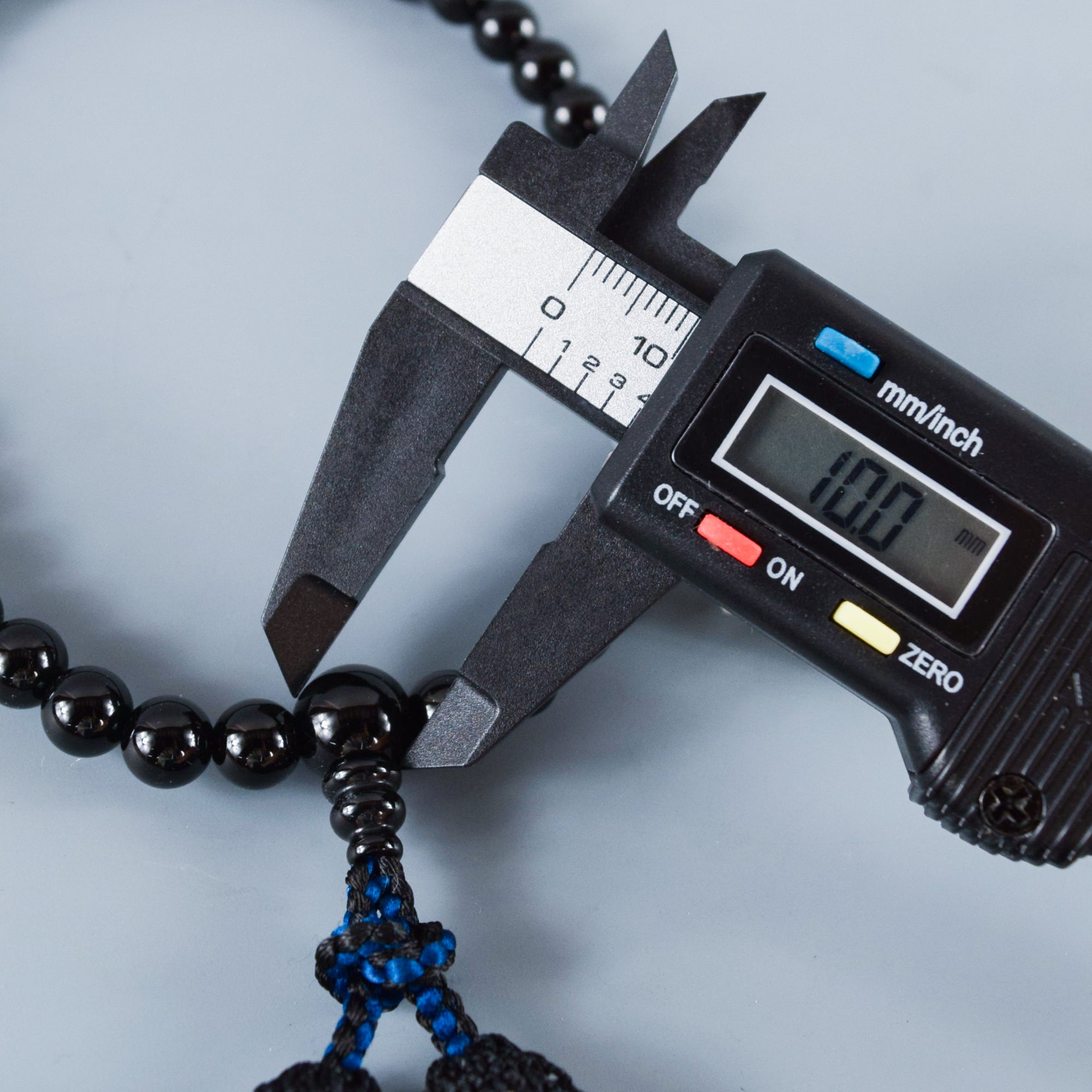 Black Onyx & Blue Ryukyu Fluorite Two-Tone Tassels Juzu Prayer