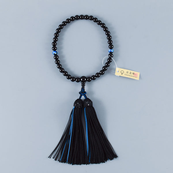 黒オニキス＆ブルー琉球蛍石  2色房　数珠　京念珠　略式数珠