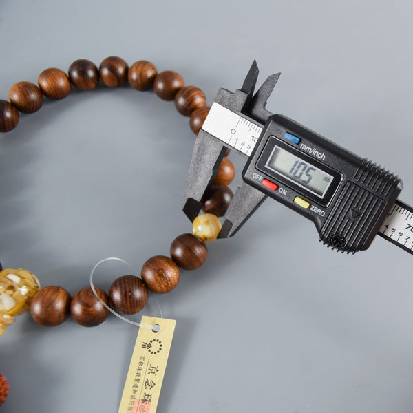 Sendan Wood Brown Shell Beads Juzu Prayer Beads Japanese Traditional One-handed Buddhist Rosary