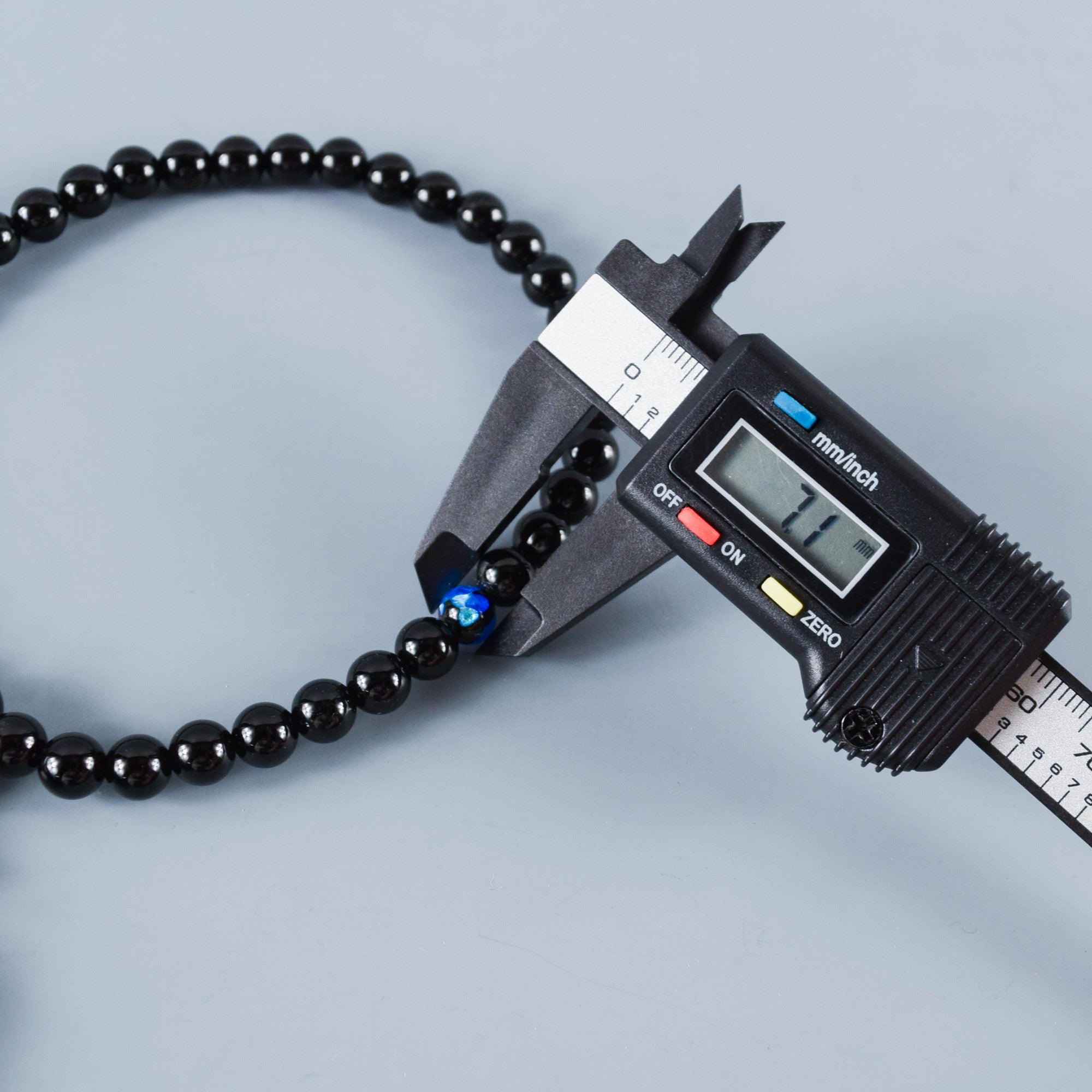 Black Onyx & Blue Ryukyu Fluorite Two-Tone Tassels Juzu Prayer