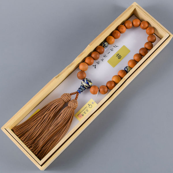 Plum Wood Blue Shell Beads Juzu Prayer Beads Japanese Traditional One-handed Buddhist Rosary