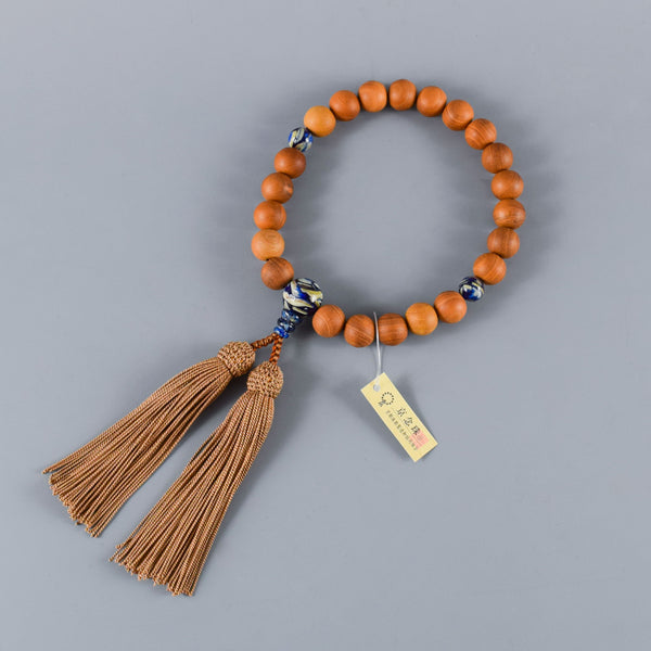 Plum Wood Blue Shell Beads Juzu Prayer Beads Japanese Traditional One-handed Buddhist Rosary