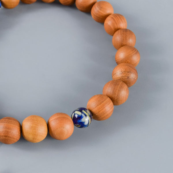 Plum Wood Blue Shell Beads Juzu Prayer Beads Japanese Traditional One-handed Buddhist Rosary