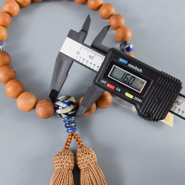 Plum Wood Blue Shell Beads Juzu Prayer Beads Japanese Traditional One-handed Buddhist Rosary