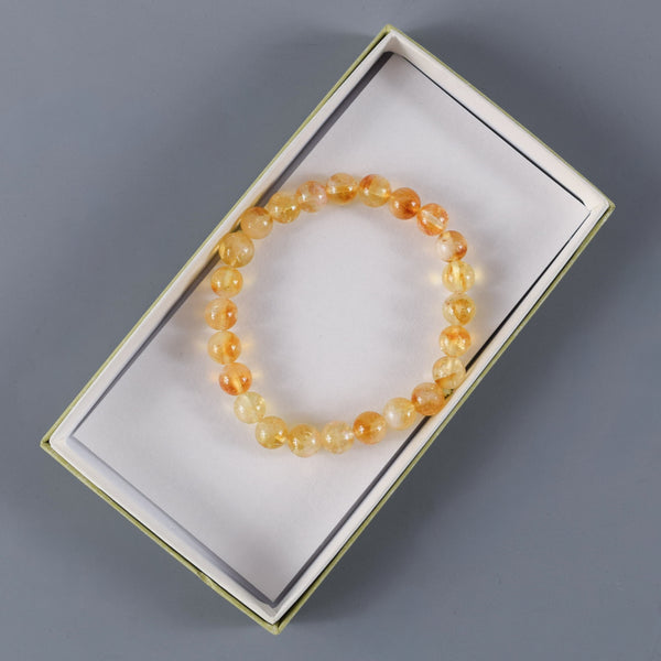 8毫米 黄水晶 手链 手串 天然石