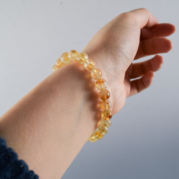 8毫米 黄水晶 手链 手串 天然石
