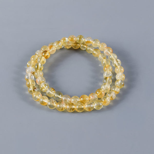6毫米 黄水晶 双圈 手链 手串 天然石