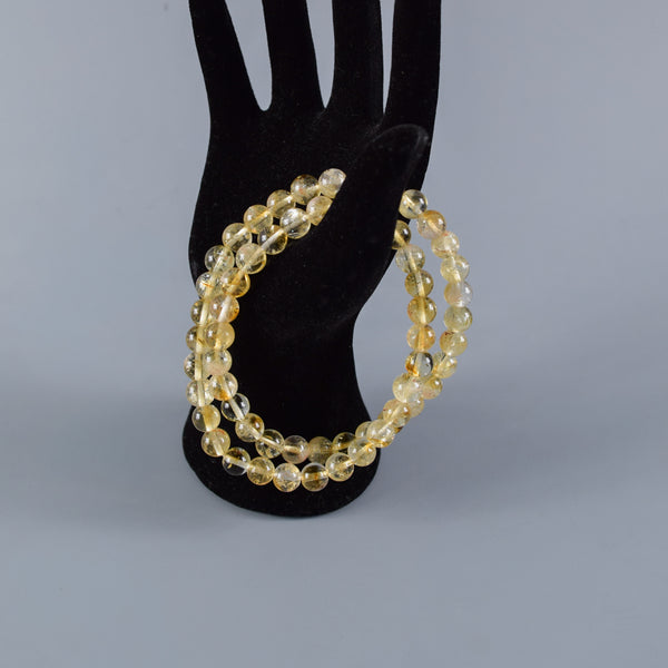 6毫米 黄水晶 双圈 手链 手串 天然石