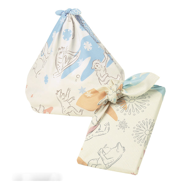 50cm / 75cm 風呂敷　ふろしき   くらしの布　鳥獣戯画　春夏秋冬　綿100％　