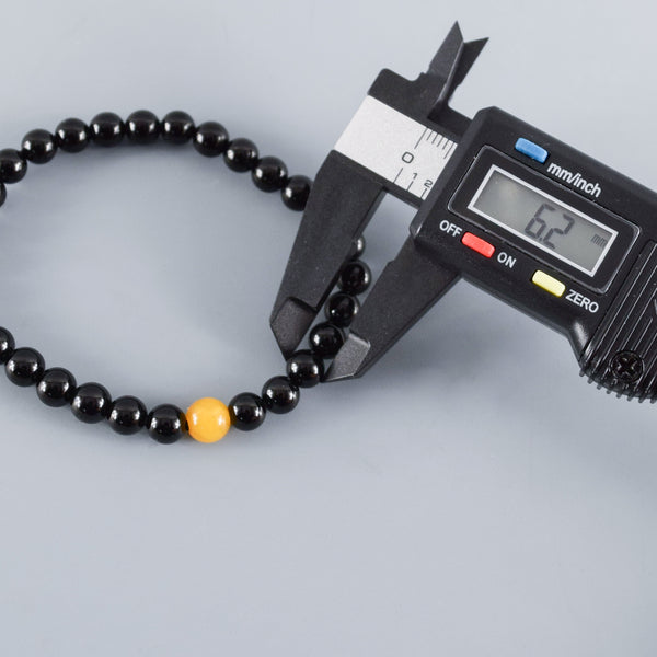 6mm  黒オニキス  蝋琥珀  ブレスレット  腕輪  数珠   京都   天然石