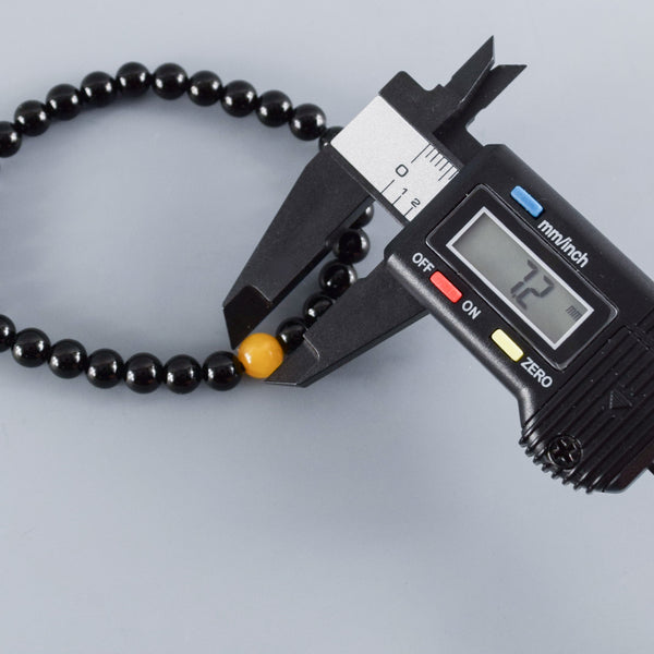 6mm  黒オニキス  蝋琥珀  ブレスレット  腕輪  数珠   京都   天然石