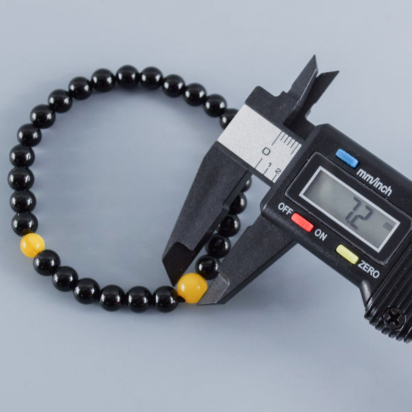 6mm  黒オニキス  蝋琥珀  ブレスレット  腕輪  数珠   京都   天然石