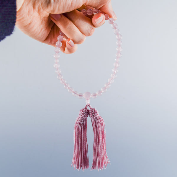Rose Quartz Juzu Prayer Beads One Hand Rosary