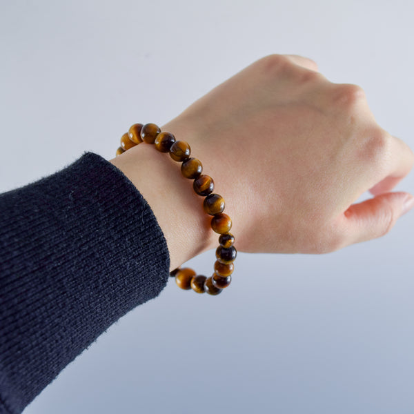 8mm Blue/Red/Brown/White Tiger Eye Bracelet 4 Colors
