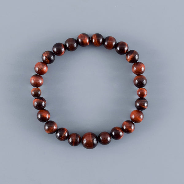 8mm Blue/Red/Brown/White Tiger Eye Bracelet 4 Colors