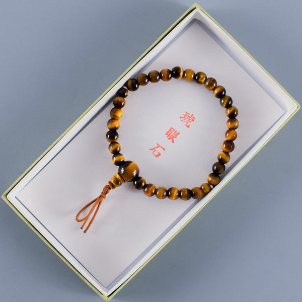 6mm 青/赤/茶/白 虎眼石 四色 腕輪 ボサ付き 京都 天然石 数珠