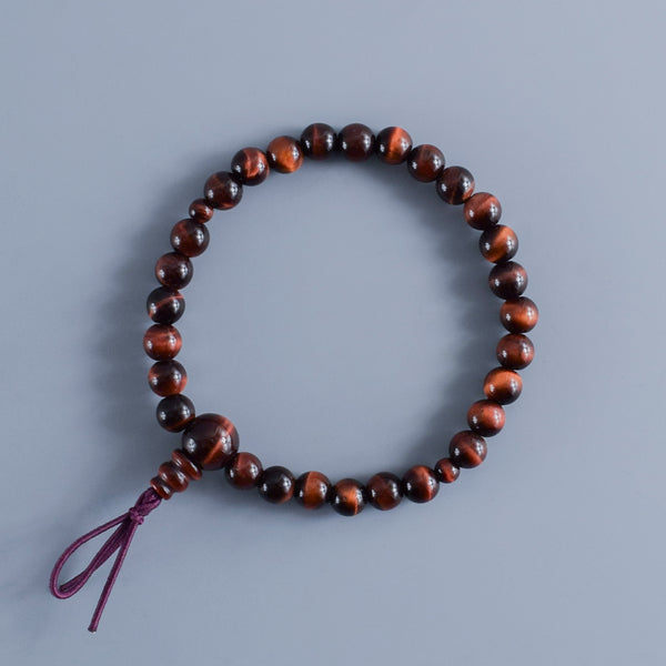 6mm 青/赤/茶/白 虎眼石 四色 腕輪 ボサ付き 京都 天然石 数珠