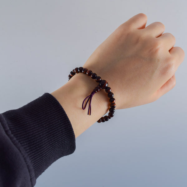 6mm 青/赤/茶/白 虎眼石 四色 腕輪 ボサ付き 京都 天然石 数珠