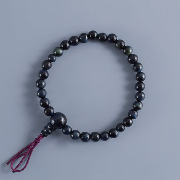 6mm 青/赤/茶/白 虎眼石 四色 腕輪 ボサ付き 京都 天然石 数珠