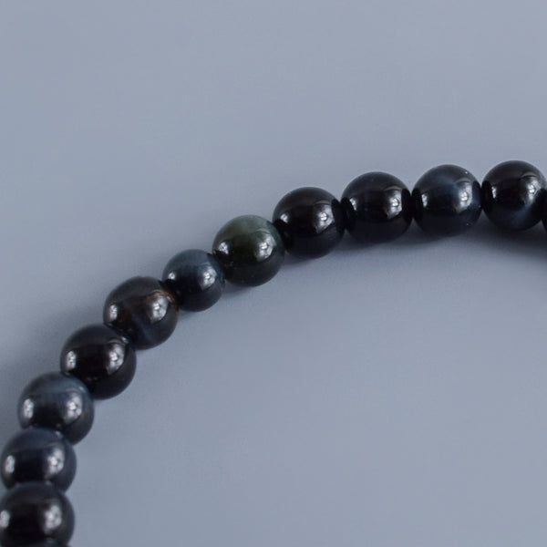 6mm 青/赤/茶/白 虎眼石 四色 腕輪 ボサ付き 京都 天然石 数珠