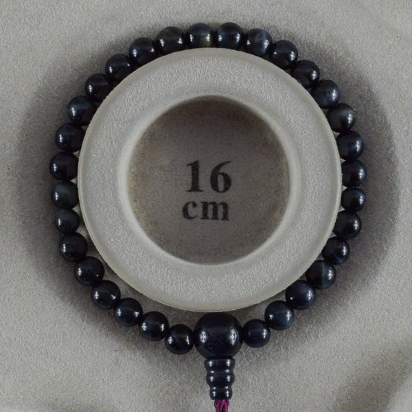 6mm 青/赤/茶/白 虎眼石 四色 腕輪 ボサ付き 京都 天然石 数珠