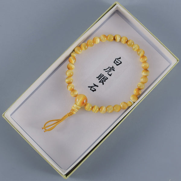 6mm 青/赤/茶/白 虎眼石 四色 腕輪 ボサ付き 京都 天然石 数珠