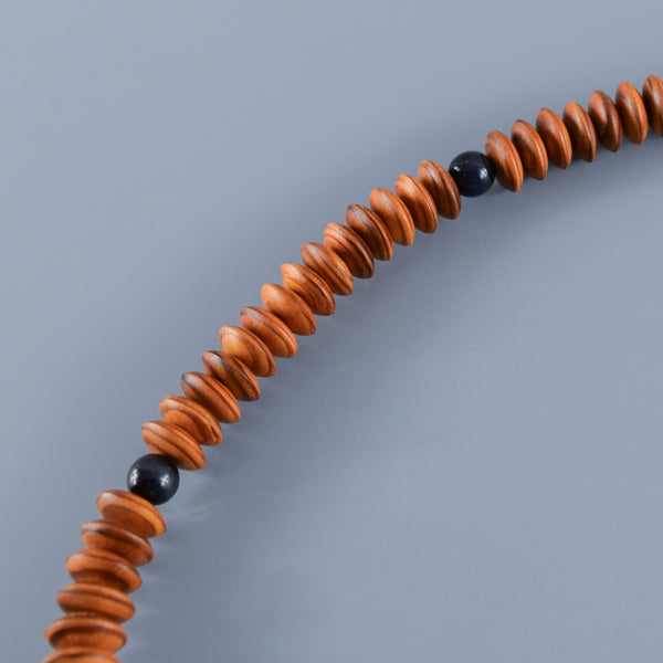27cm Tendai Yakusugi Cedar Wood With Blue Tiger eye Beads Juzu Prayer Beads