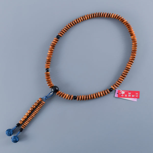 27cm Tendai Yakusugi Cedar Wood With Blue Tiger eye Beads Juzu Prayer Beads