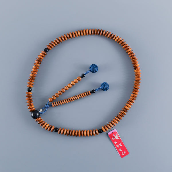 27cm Tendai Yakusugi Cedar Wood With Blue Tiger eye Beads Juzu Prayer Beads