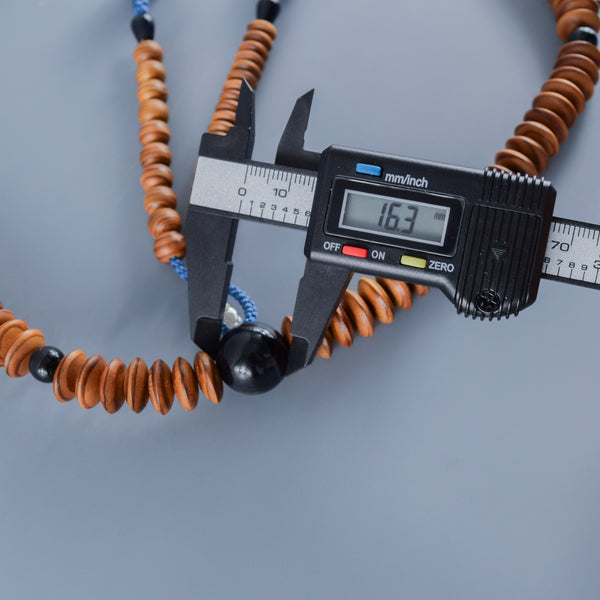 27cm Tendai Yakusugi Cedar Wood With Blue Tiger eye Beads Juzu Prayer Beads