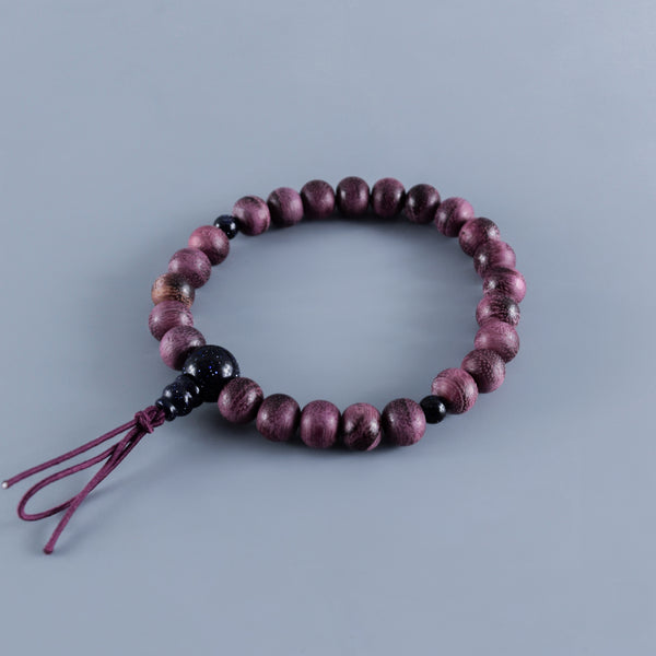 8mm パープルハート 紫金石 仕立て 腕輪 ブレスレット ボサあり